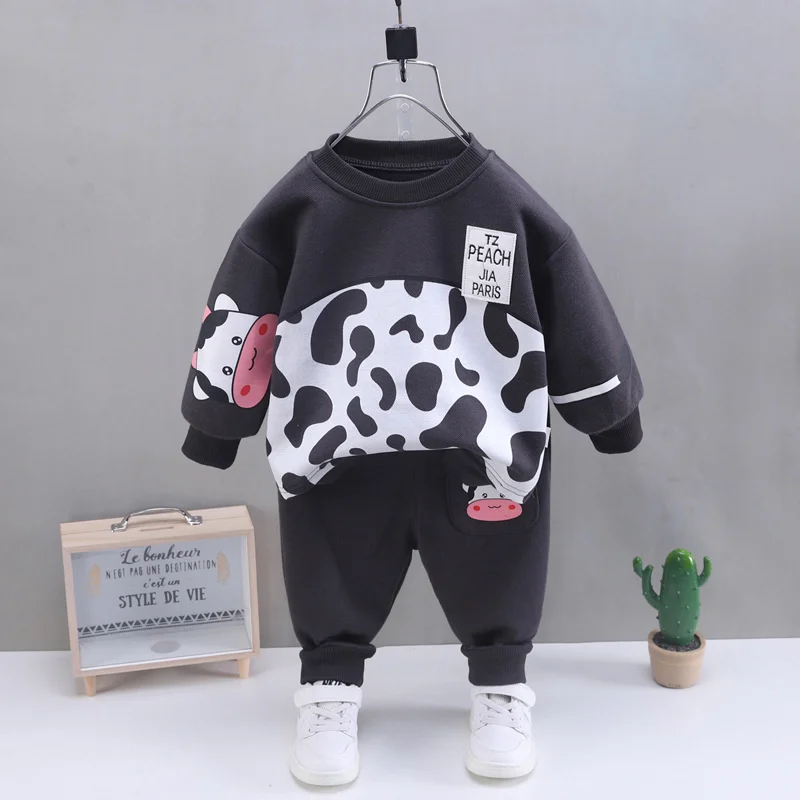 Pijama de algodón para niños con camiseta y pantalón estampados