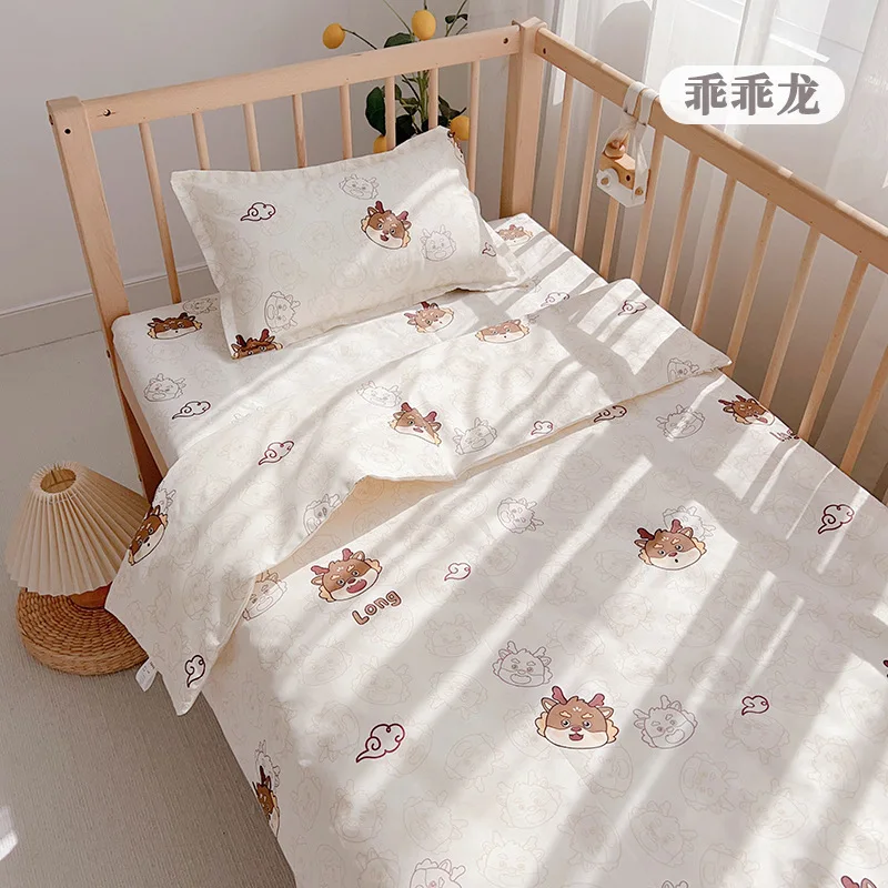 Funda nórdica bebé algodón dibujos animados – Sábana y almohada - imagen 5