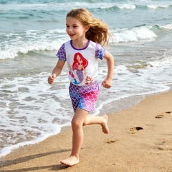 DXTON Conjunto de verano bebé: camiseta sirena y pantalón corto