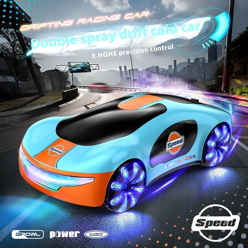 Coche RC teledirigido con luces y pulverización musical para niños - imagen 2