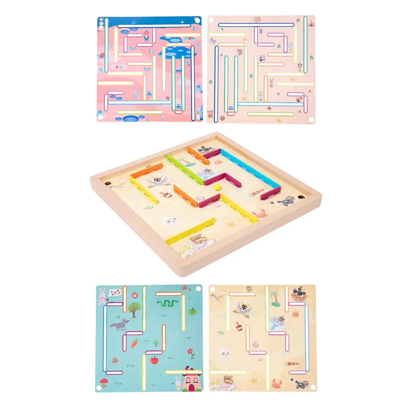 Laberinto de madera educativo con mesa aprendizaje infantil - imagen 2