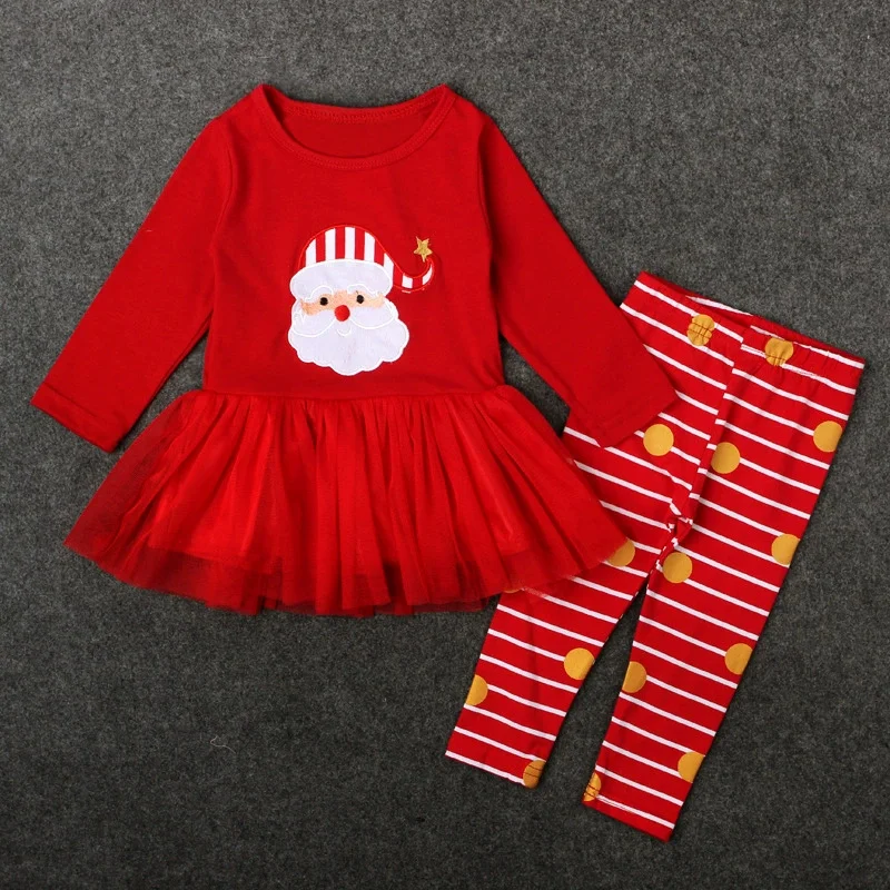 Conjunto de Navidad para niña con vestido y pantalón largo festivo - imagen 2