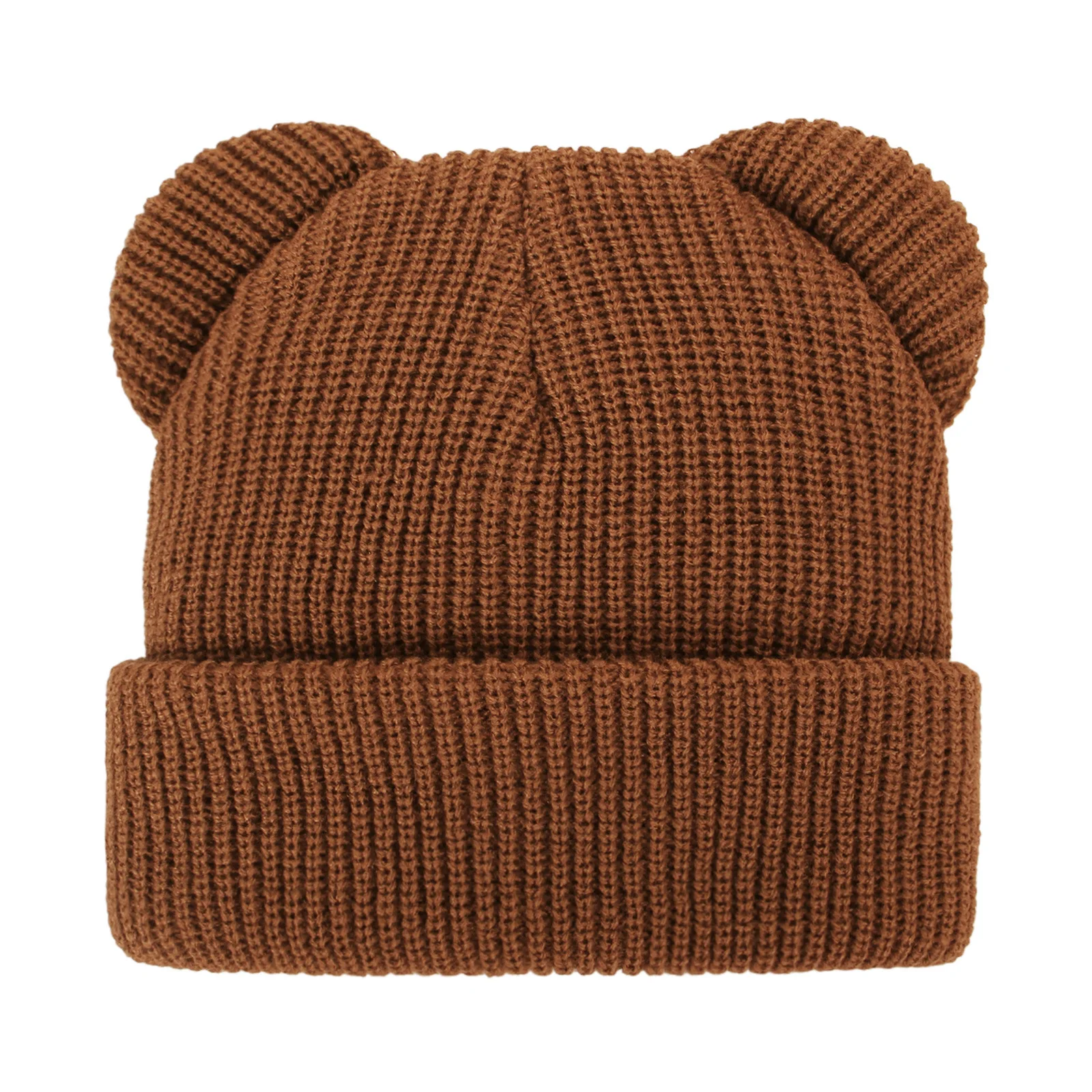 Gorro de invierno tejido con orejas de oso y protección para oídos - imagen 3