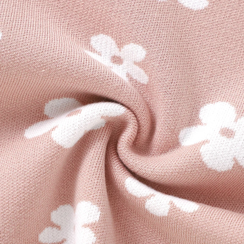 Monos de punto floral rosa algodón suave para bebé niña primavera