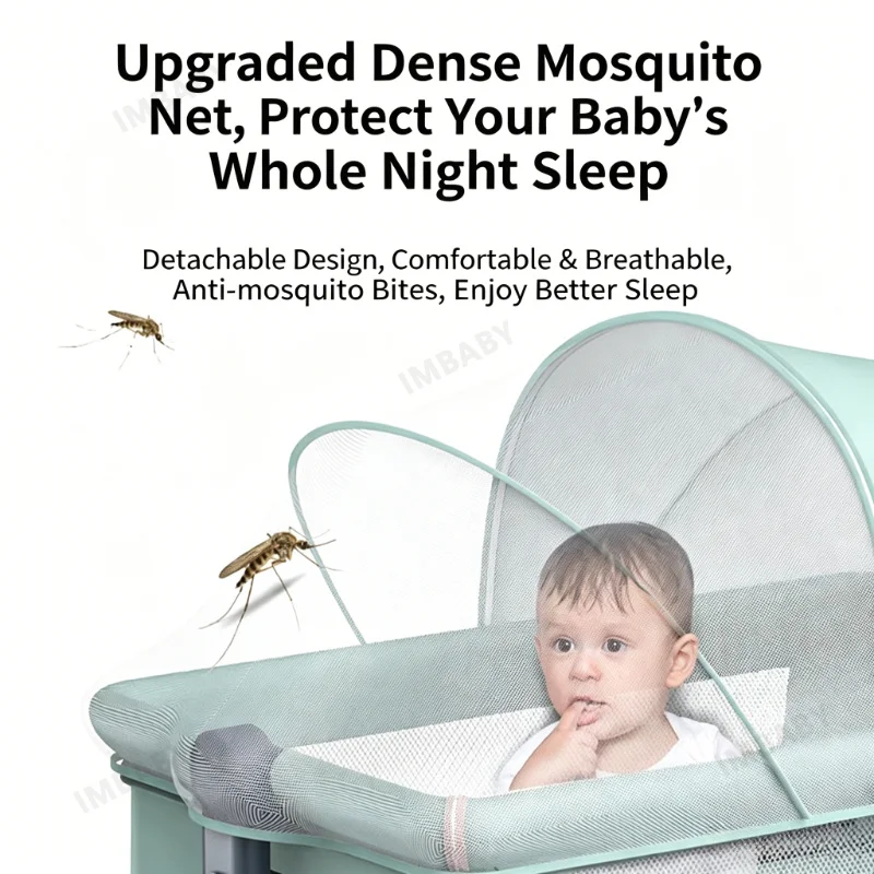 IMBABY Cuna plegable portátil para bebé recién nacido ajustable - imagen 5