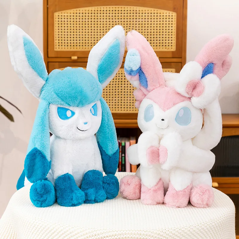 Peluche de Sylveon Pokémon gigante, Glaceon y Eevee para niños