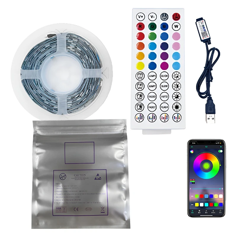 Tira LED RGB con control por app y cinta autoadhesiva USB - imagen 2