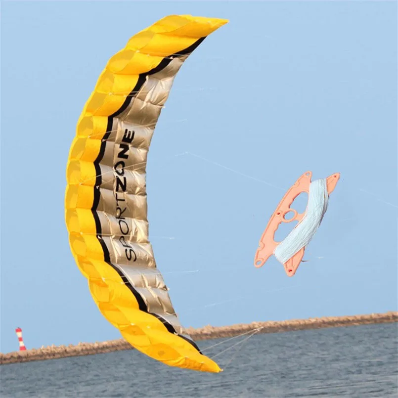 Cometa parafoil doble línea nylon infantil – Acrobacias en playa - imagen 3