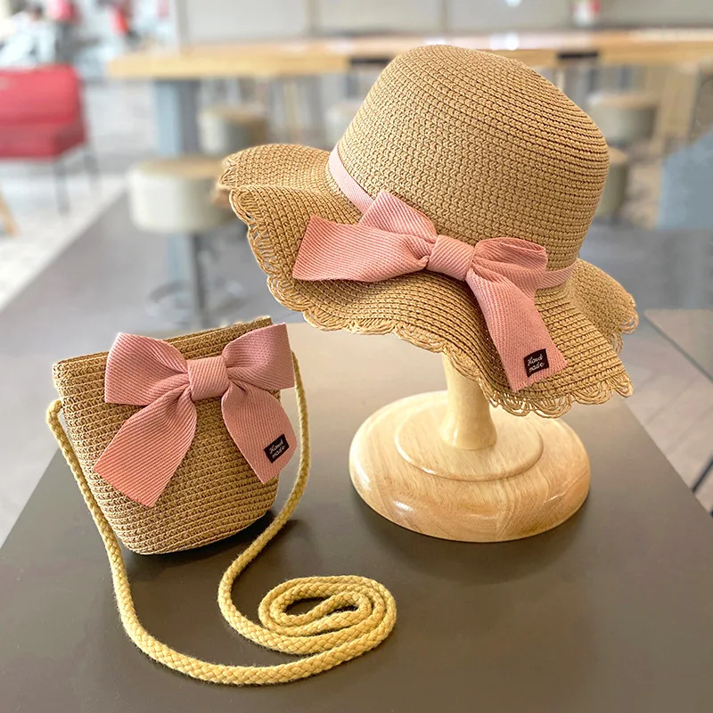 Sombrero de paja para niña con lazo de encaje - imagen 4