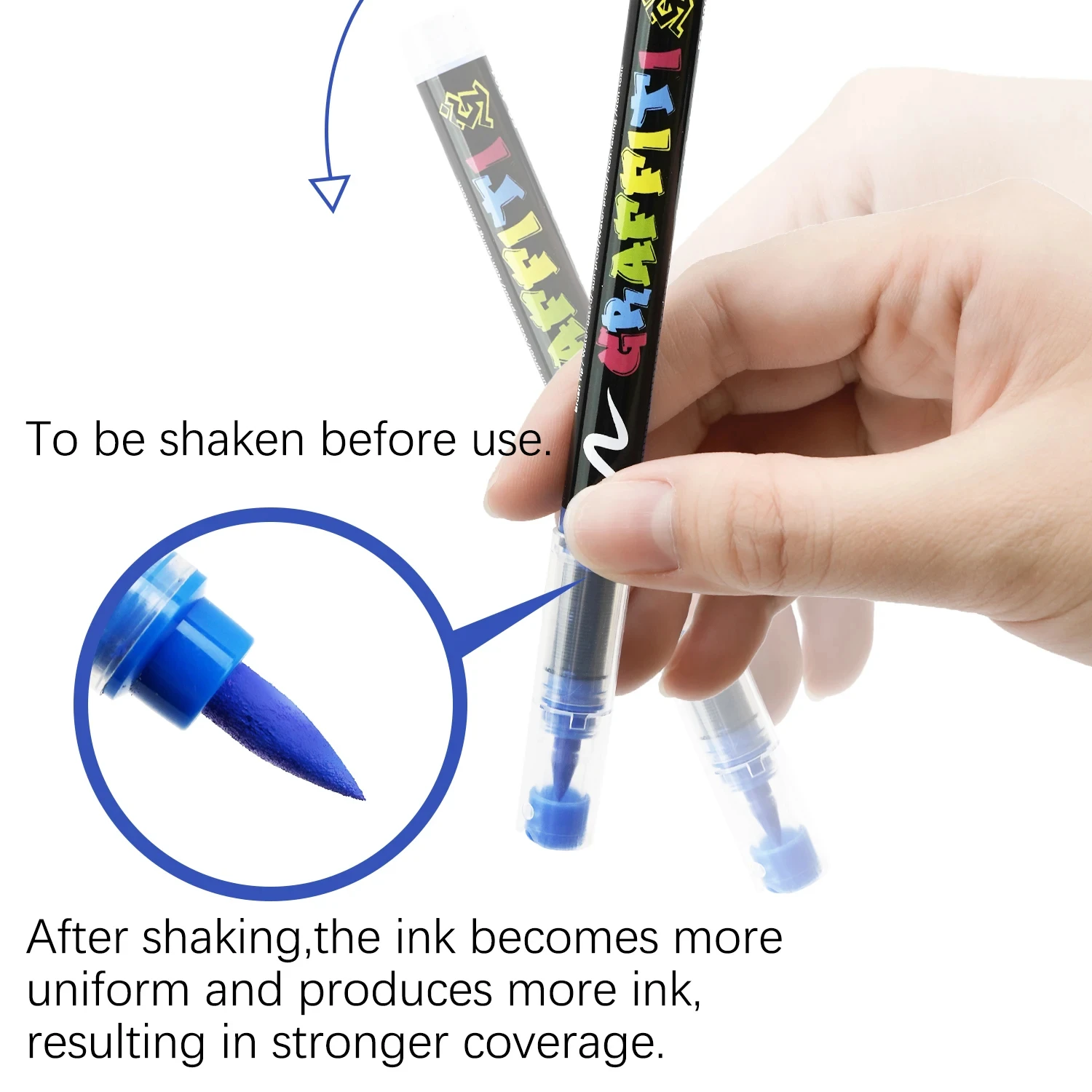 Rotuladores acrílicos con punta de pincel - 12 colores para niños - imagen 2