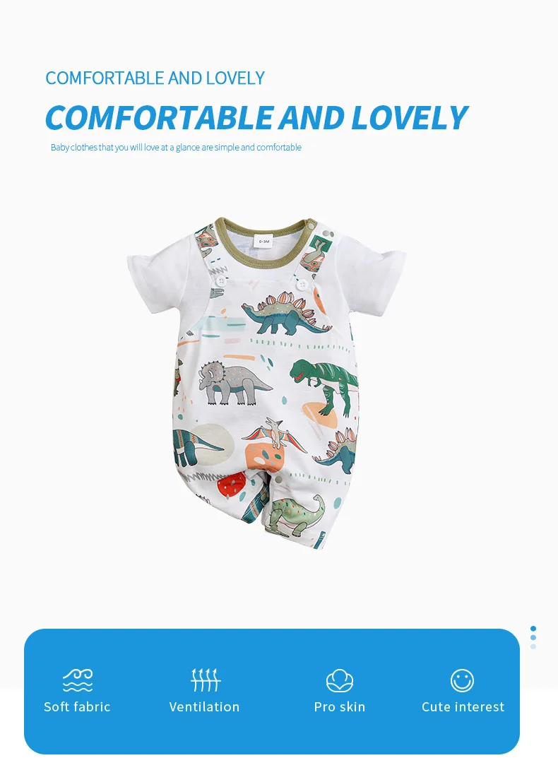 Mono de bebé con estampado de dinosaurios verde