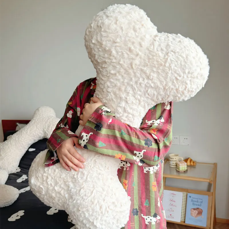 Almohada peluche hueso larga estilo nórdico para niña