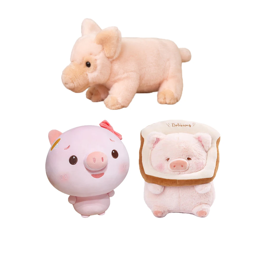 Lulu peluche de cerdo rosado, cabeza grande, regalo infantil - imagen 2