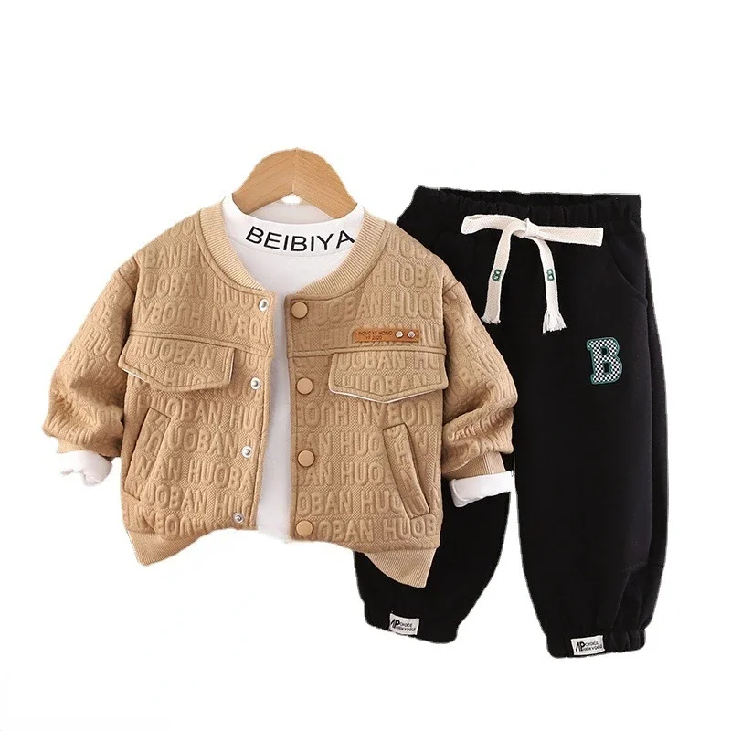 Conjunto de otoño para bebé con chaqueta, camiseta y pantalón - imagen 2