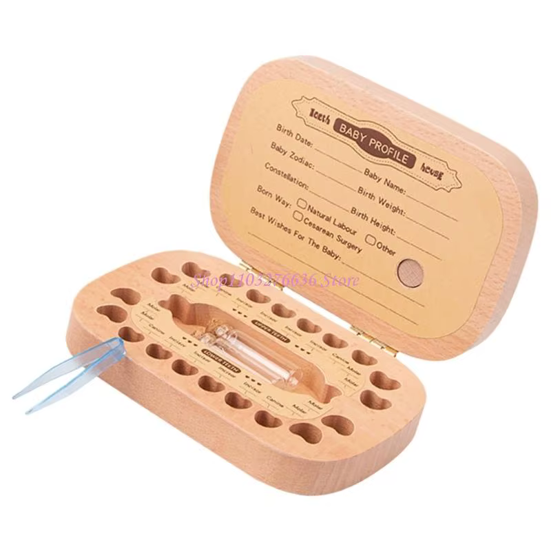 Estuche conmemorativo de dientes en marco de madera infantil - imagen 5