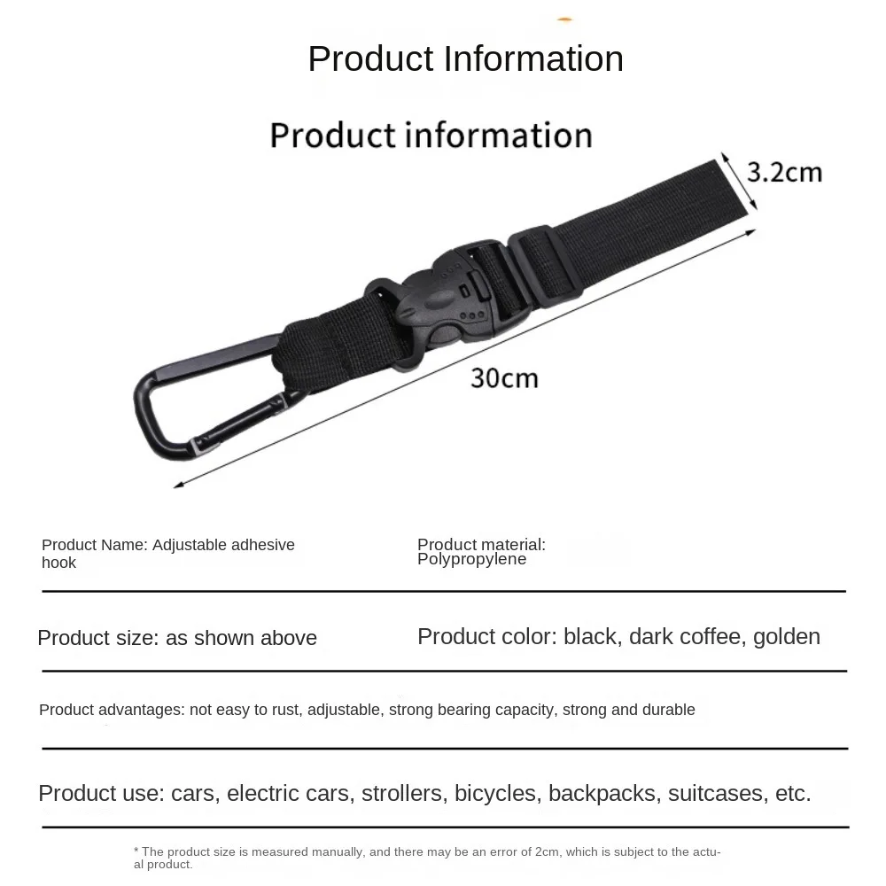 Correa equipaje nylon ajustable con gancho para mochila infantil - imagen 5
