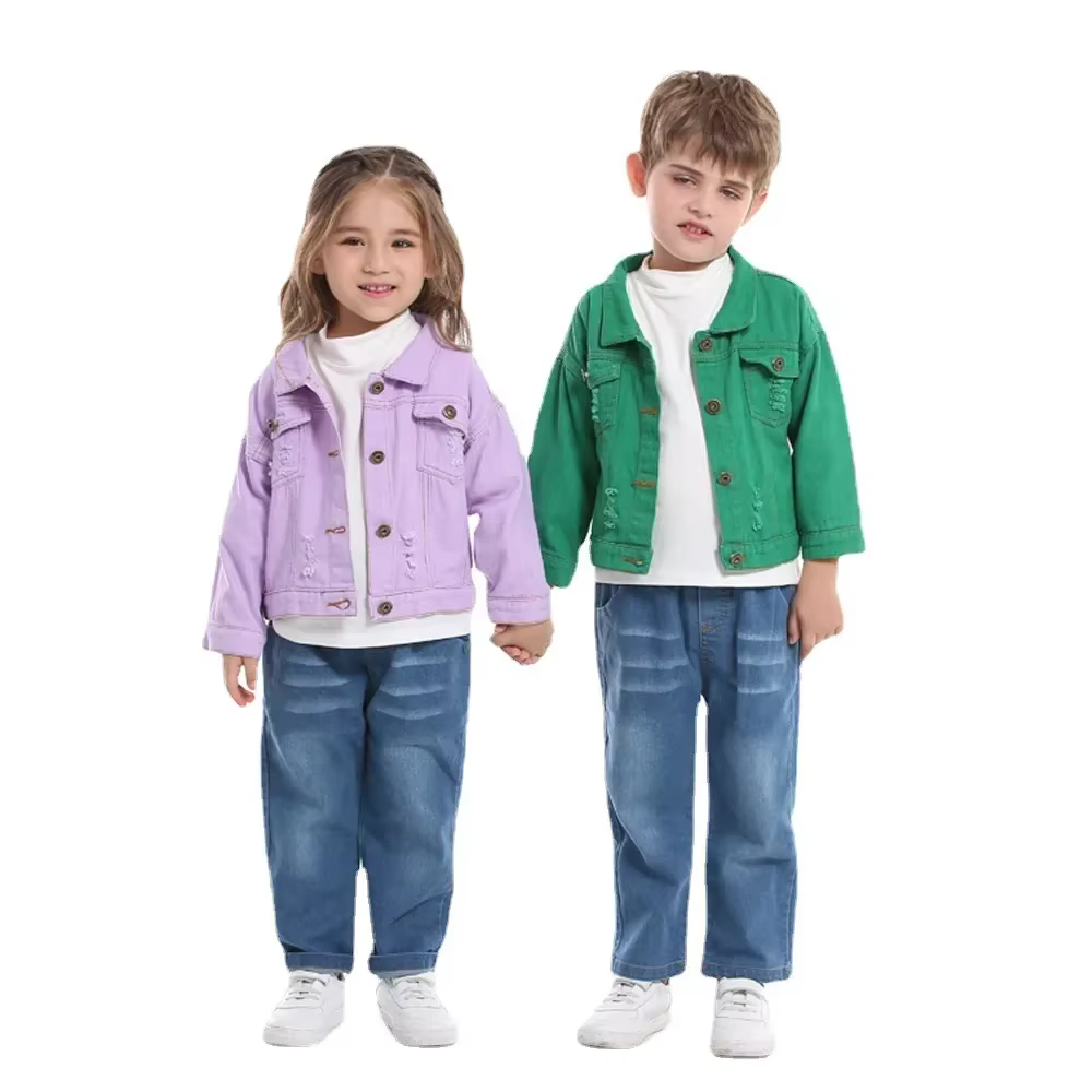 Abrigo vaquero color caramelo sin capucha para niño y niña - imagen 5
