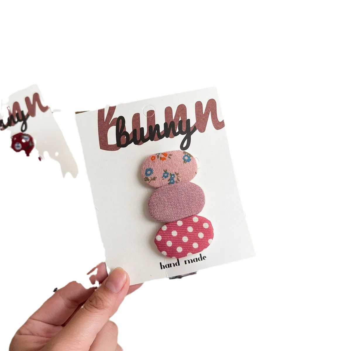Pinzas para el pelo de bebé con diseño floral y tela - imagen 5