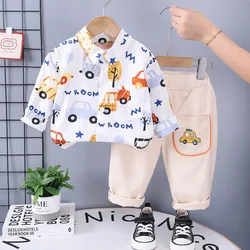 Conjunto infantil de camisa y pantalón con dibujos para niño – Primavera/Otoño