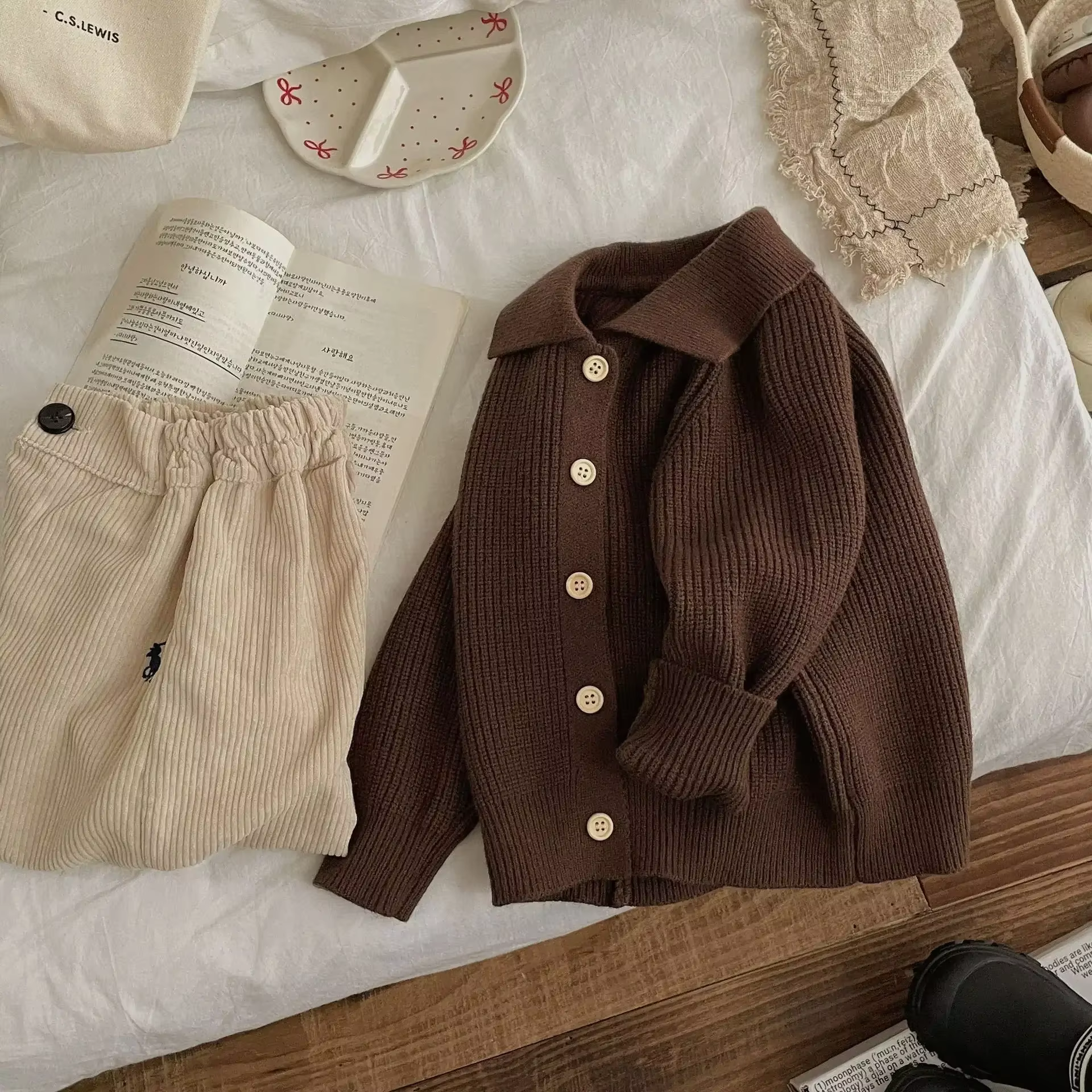 Cárdigan de lana para niños, grueso y cálido para invierno - imagen 4
