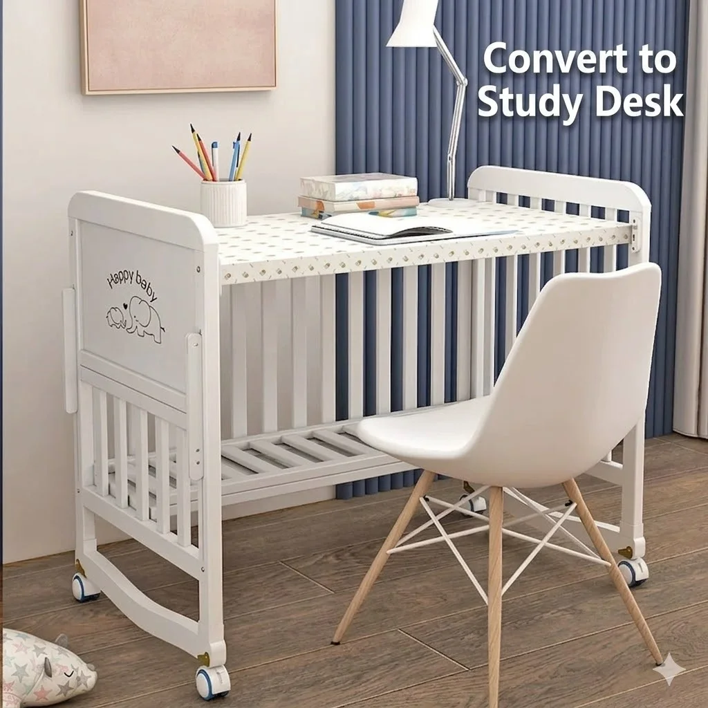 Cuna colecho de madera blanca con mosquitera para cama - imagen 2