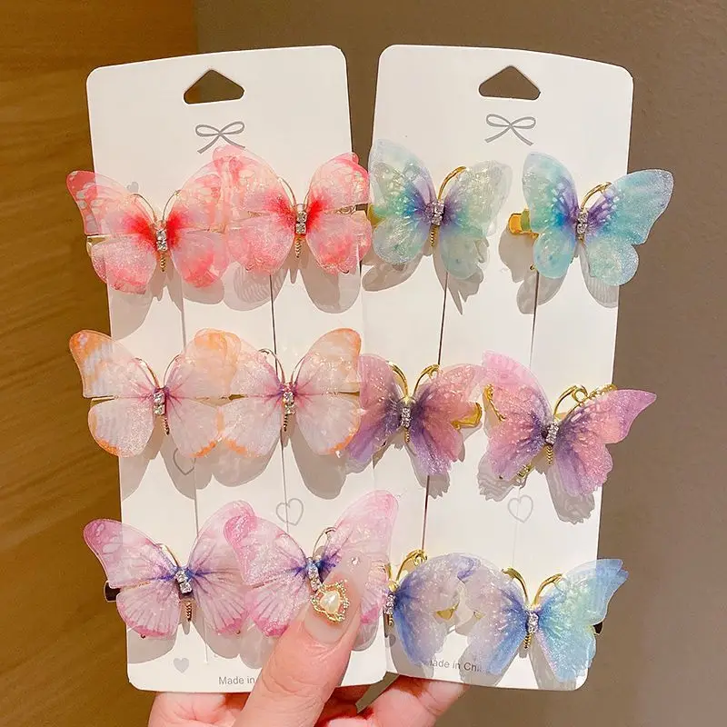 Pinzas de mariposa coloridas para niña – Horquillas decorativas pelo - imagen 4