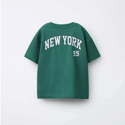 Camiseta de niño algodón cuello redondo para verano con dibujo