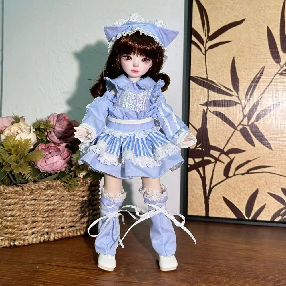 Conjunto de invierno para muñeca BJD con jersey, abrigo y vestido - imagen 3