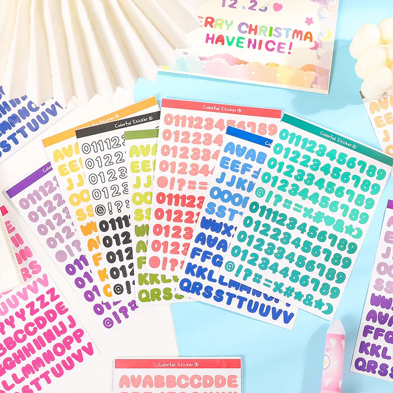 Pegatinas de letras impermeables para planificador infantil creativas