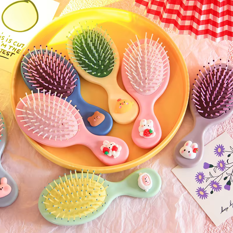 Cepillo infantil anti estático con cojín de aire para niñas – Mini peine suave - imagen 4