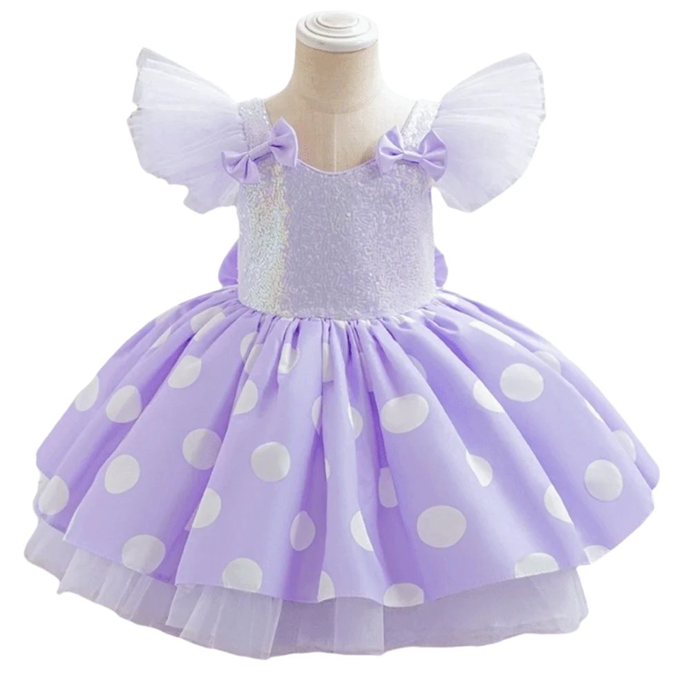 Vestido de princesa para niña con mangas volantes y falda vaporosa - imagen 5