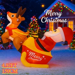 Trineo inflable de Papá Noel con decoración LED para Navidad