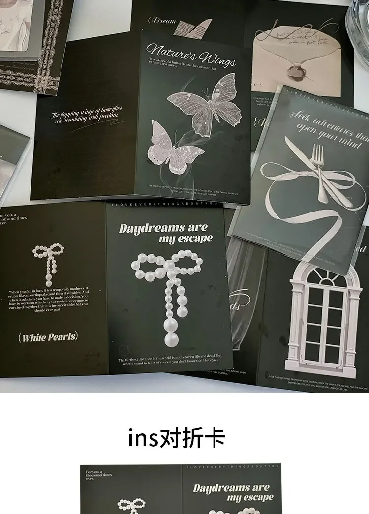 Tarjetas plegables con estilo negro
