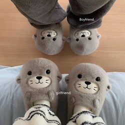 Zapatillas de casa antideslizantes de felpa mullida con dibujo