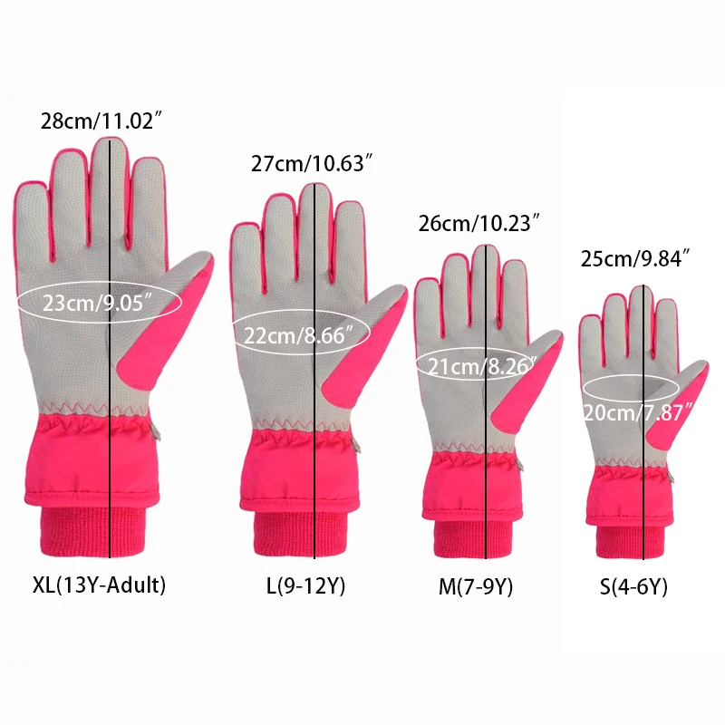 Guantes de esquí impermeables para niños con forro polar térmico - imagen 4
