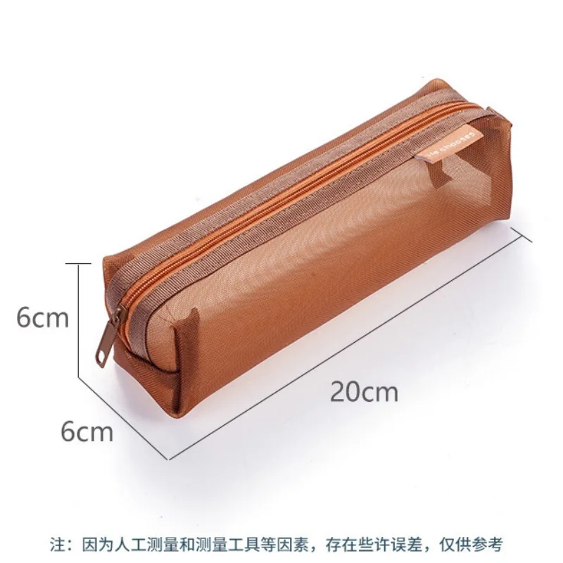 Bolsa estuche transparente de malla para lápices escolares portátil - imagen 4