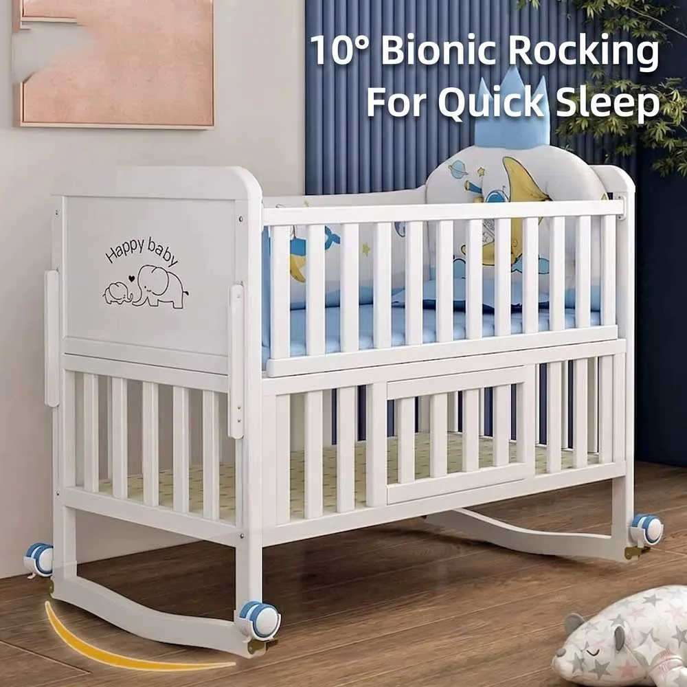 Cuna colecho de madera blanca con mosquitera para cama - imagen 5