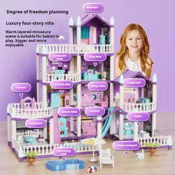 Castillo LED para princesas – Casa de muñecas infantil con luces