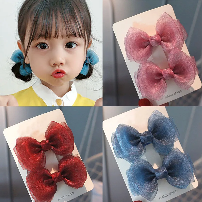 Pinzas mariposa perladas para el pelo de niñas – Horquillas de tela - imagen 4