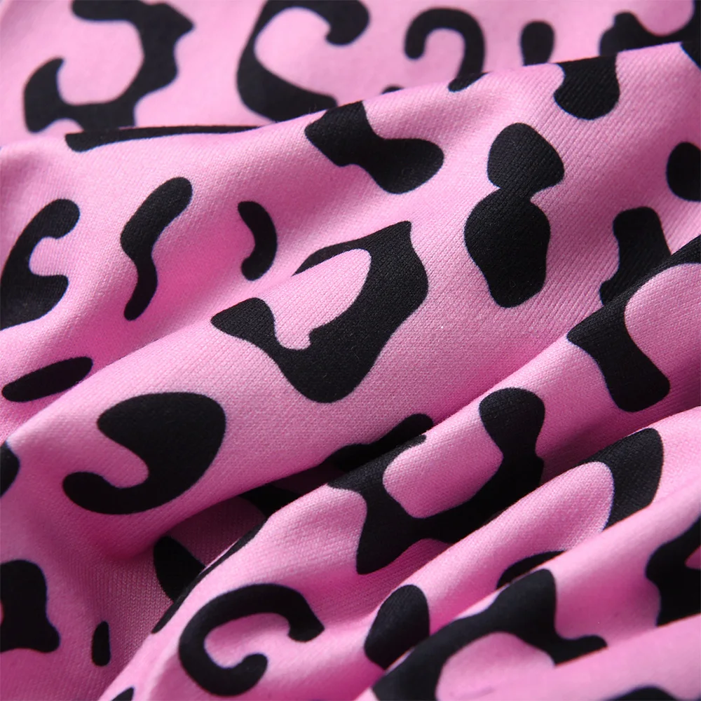 DXTON Leggings de leopardo para niña – Algodón elástico suave - imagen 4