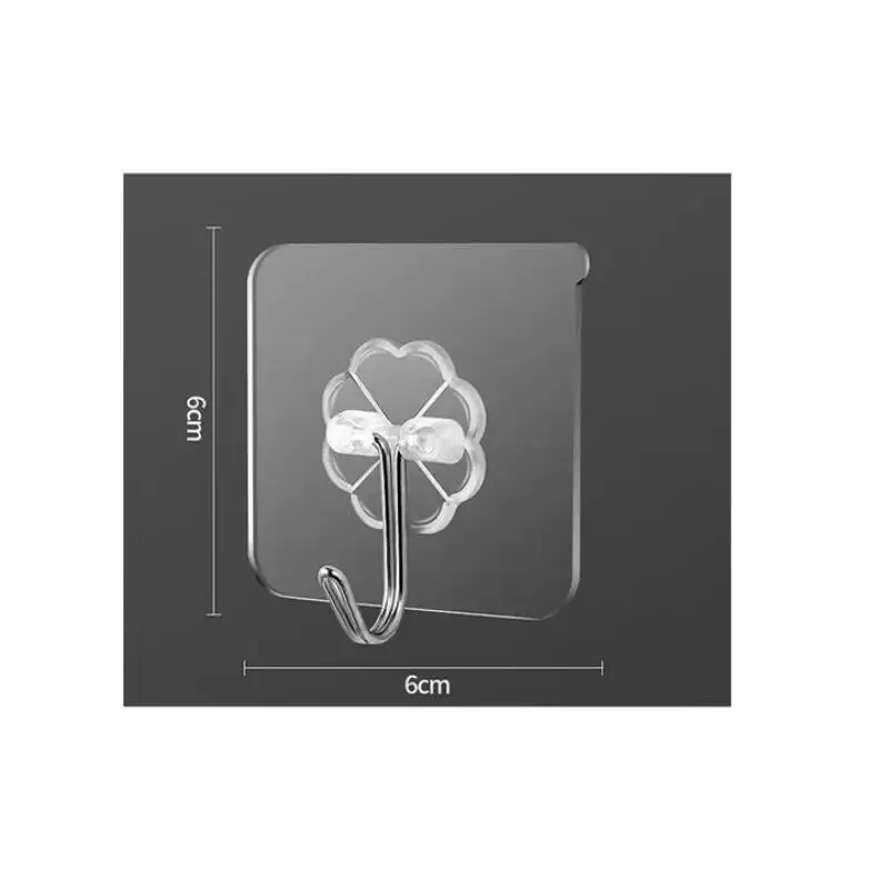 Gancho transparente adhesivo multifuncional sin perforaciones