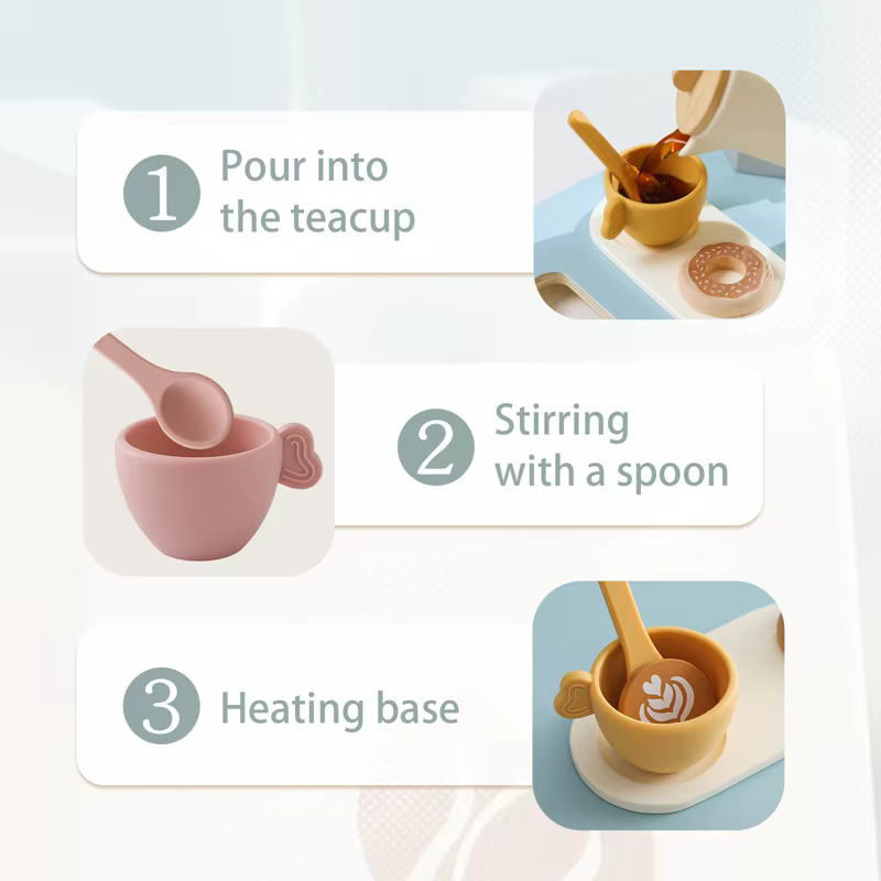 Tetera Montessori de madera – Set de té infantil para niños