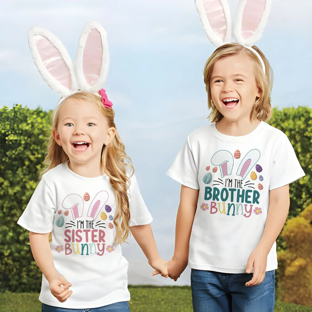 Camiseta niño algodón con conejito Pascua - Manga corta - imagen 5