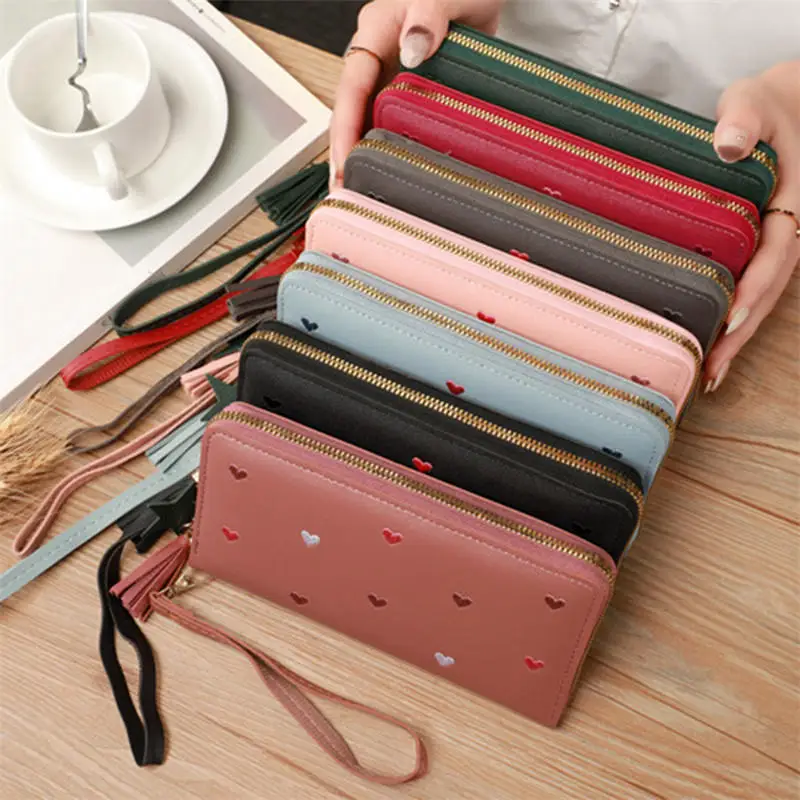 Cartera de mano larga con cremallera y forma de corazón para móvil - imagen 3