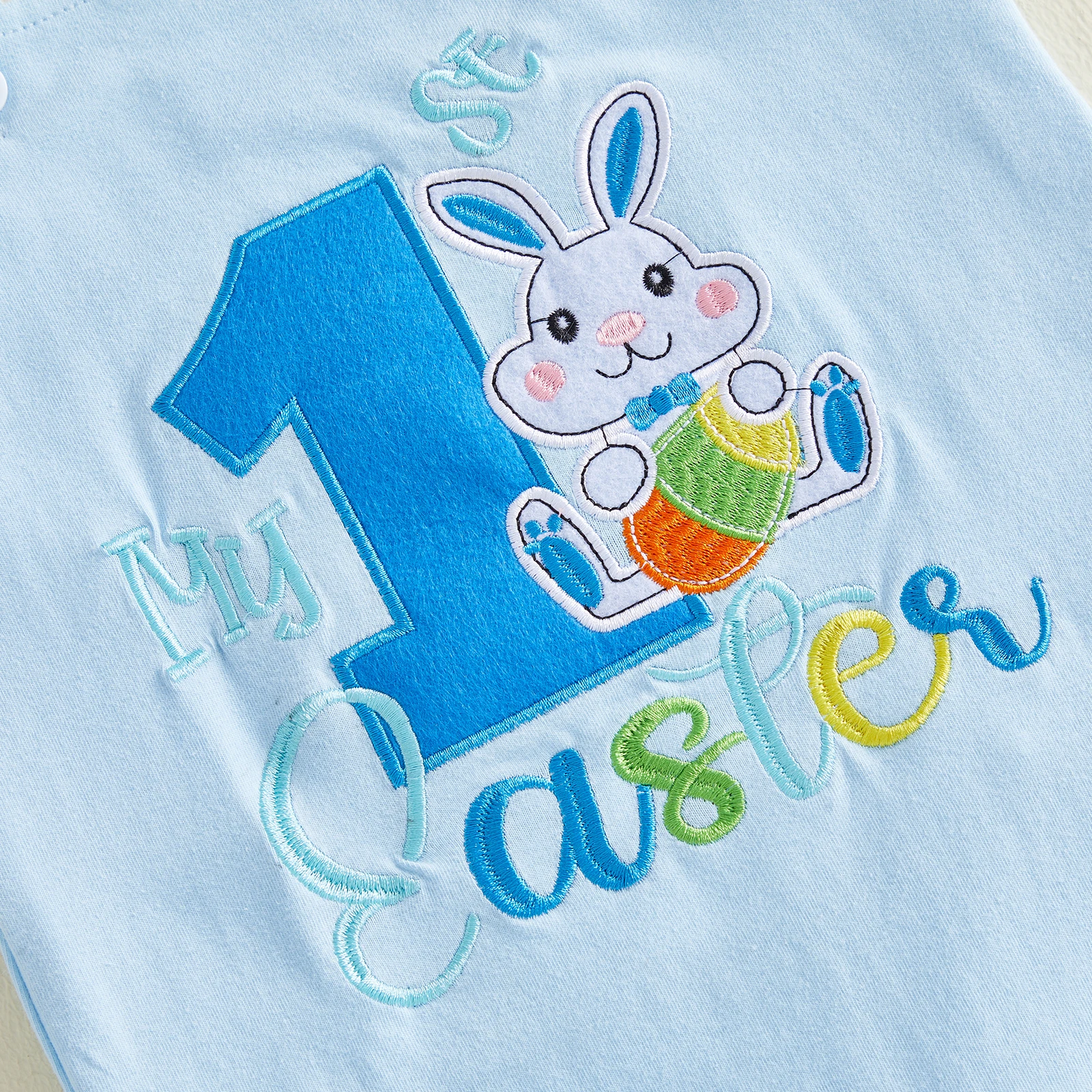 VISgogo Conjunto de Pascua para bebé niño con mameluco y gorro - imagen 5