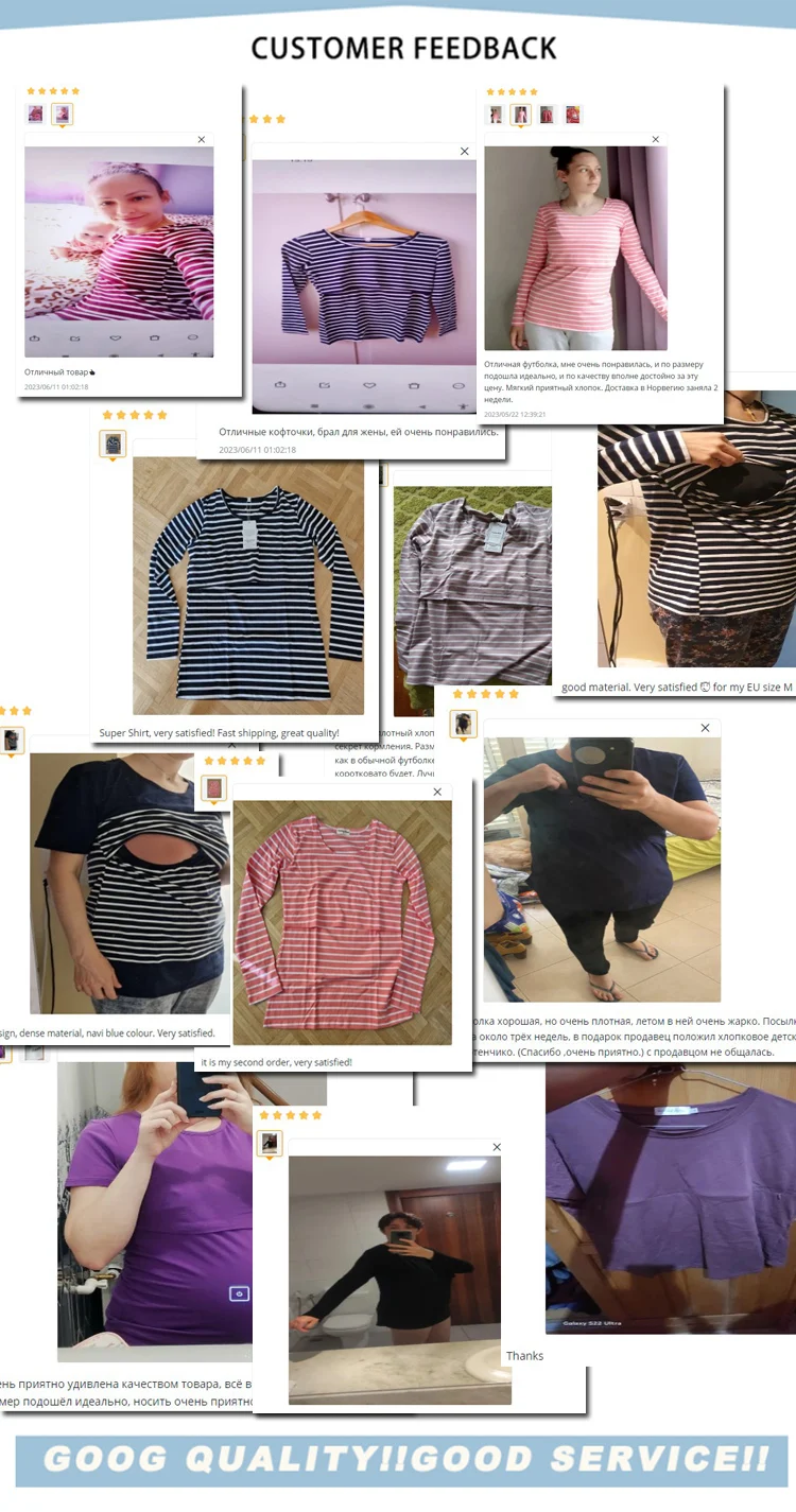 Mujer embarazada con camiseta a rayas de Emotion Moms