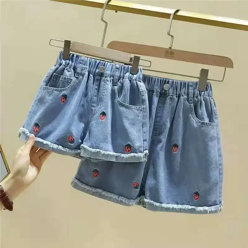 Pantalones cortos de mezclilla para niñas con estampado divertido