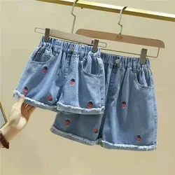 Pantalones cortos de mezclilla para niñas con estampado divertido