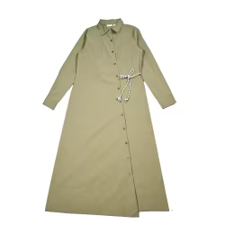 Vestido de lino para niña estilo veraniego con cinturón
