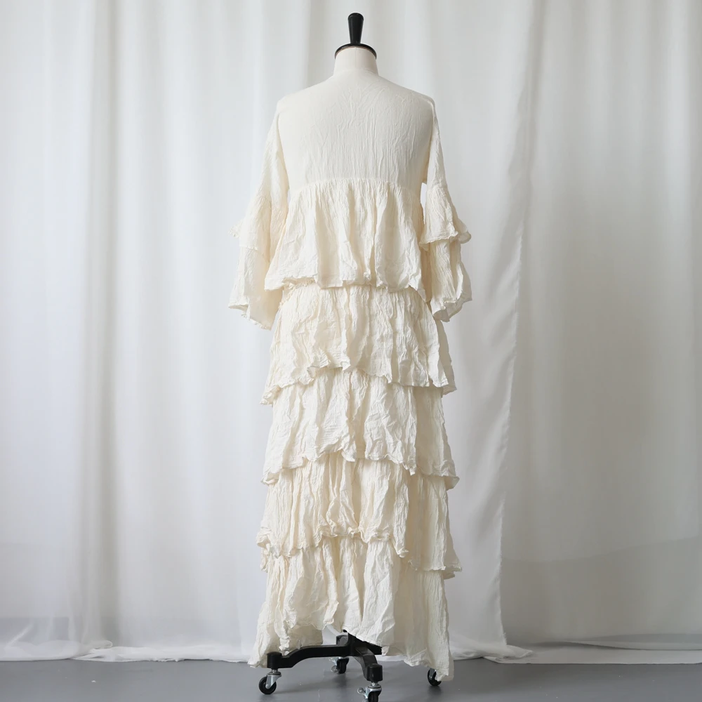 Vestido de embarazo bohemio para fotos con cintura imperio - imagen 3